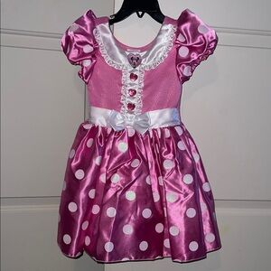 Disney Pink and White Polka Dot Kids Costume Dress
